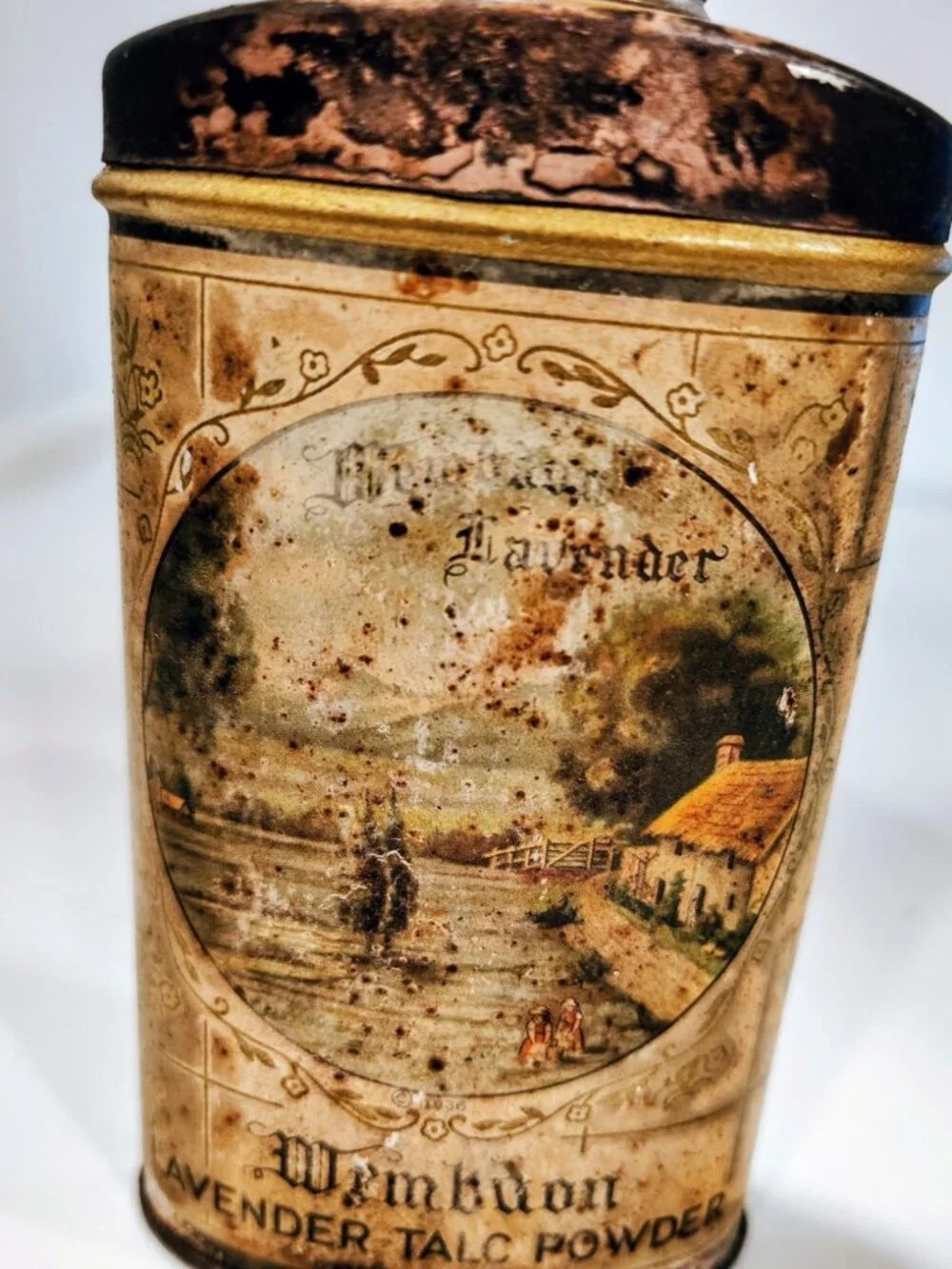 Original 1936 WEMBDON Lavender Talc Powder Tin, House Of Wembdon, Full Tin
